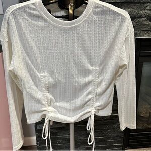Chic White Ruched Crop Top